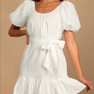NWT Lulu’s You Dot Me White Dress